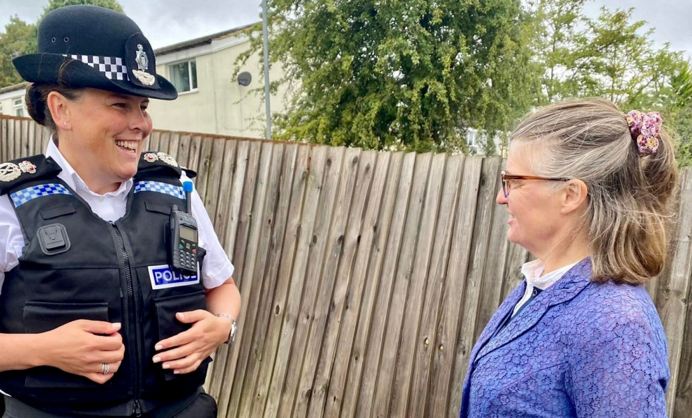 Rachel with the Chief Constable 