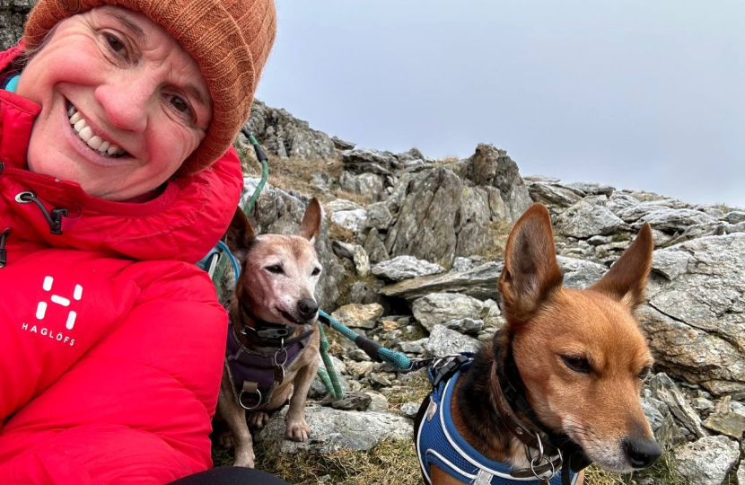 Rachel with her dogs