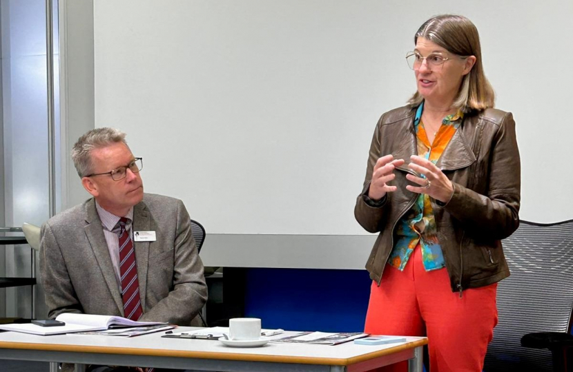 Rachel at the Q&A with local businesses.