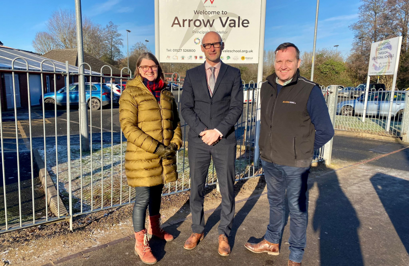 Rachel with Principal Ian Mellor and Leader of Redditch Borough Council Cllr Matt Dormer.