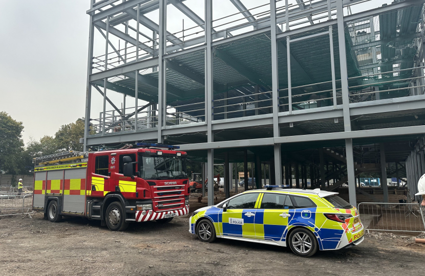 The final beam has been placed into the structure of the new joint police and fire hub in Redditch.