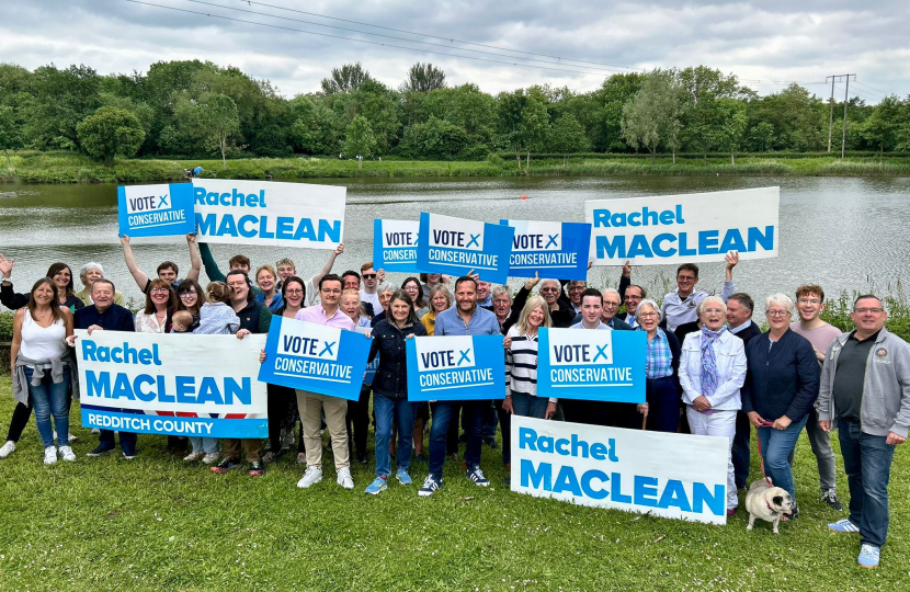 Rachel with family, friends and supporters at the launch of her re-election campaign at the Arrow Valley Country Park.