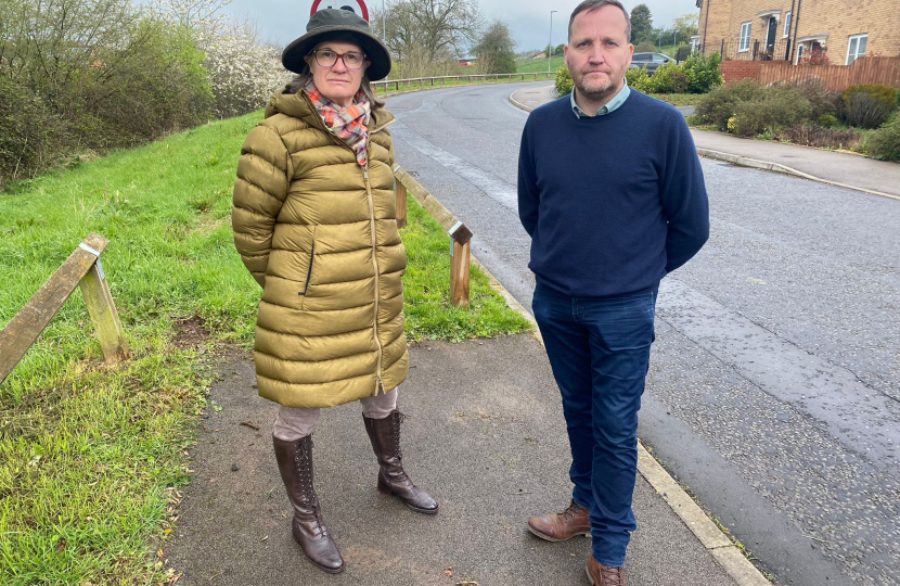 Rachel and Cllr Matt Dormer at Cookridge Close