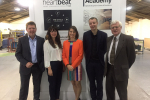 Rachel with management and staff at Heartbeat Manufacturing and Academy in the company of Redditch borough and Worcestershire county councillor Tom Baker-Price (second right)