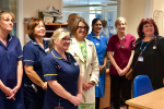 Rachel with healthcare staff at the Alexandra Hospital.