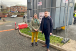 Rachel with Cllr Matt Dormer at the Community Hub.