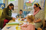 Rachel visiting Holly Trees Day Nursery