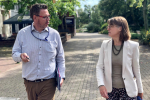 Rachel with the Police and Crime Commissioner in Redditch town centre