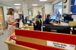 Rachel visiting the Garden Suite Chemotherapy Unit at the Alexandra Hospital.