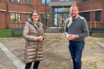 Rachel with Cllr Matt Dormer at the Community Hub