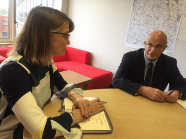 Rachel meets with Ken Wigfield, local representative from the FSB (Federation of Small Businesses) just last Friday (8 September).