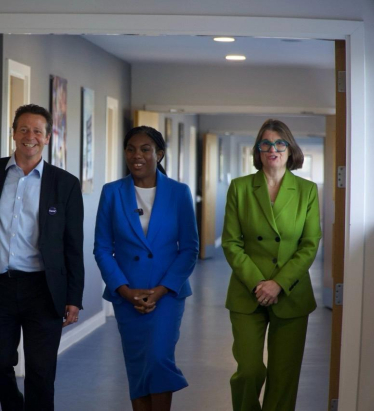 Rachel with Nigel Huddleston MP and Kemi Badenoch MP