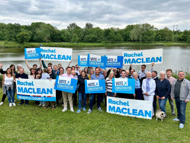 Rachel with family, friends and supporters at the launch of her re-election campaign at the Arrow Valley Country Park.