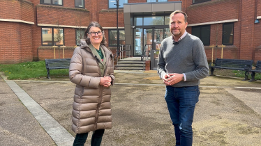 Rachel with Cllr Matt Dormer at the Community Hub