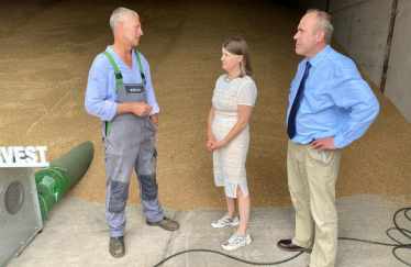 Rachel with local farmers